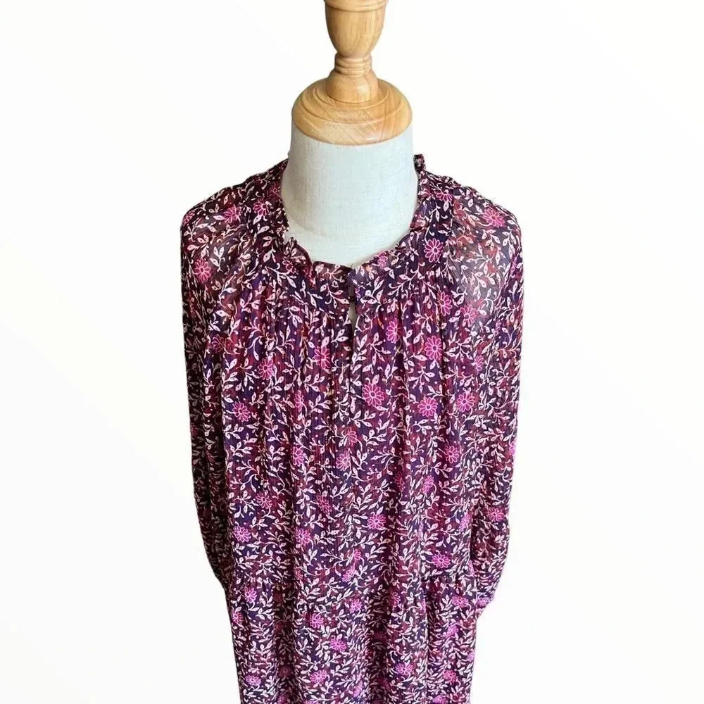 Zara Kids Purple Floral Rhinestone Dress Sizes 6 8 9 NWT Long Sleeve Girls Dress